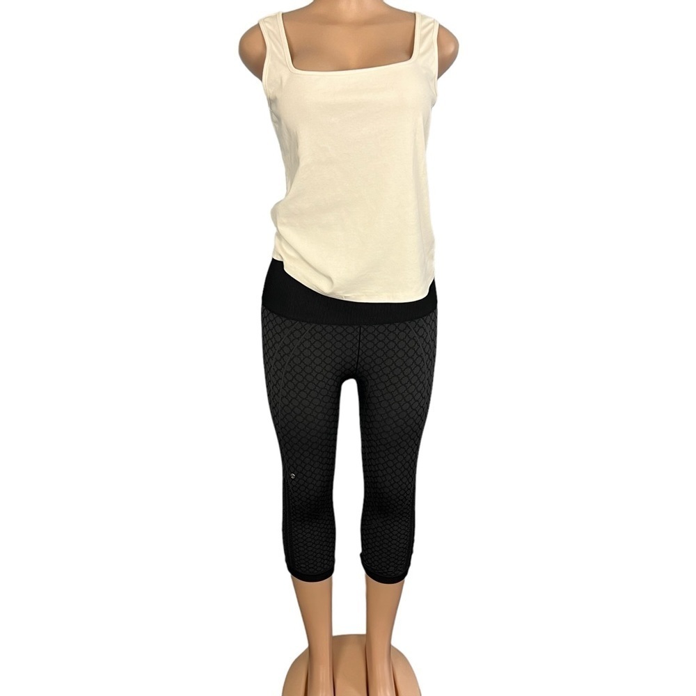 3/$30 ☀️ Lululemon In The Flow Crop II Yoga Pants Heathered Coal Black Ruched